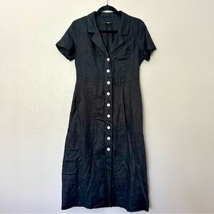 Quince 100% European Linen Button Front Dress